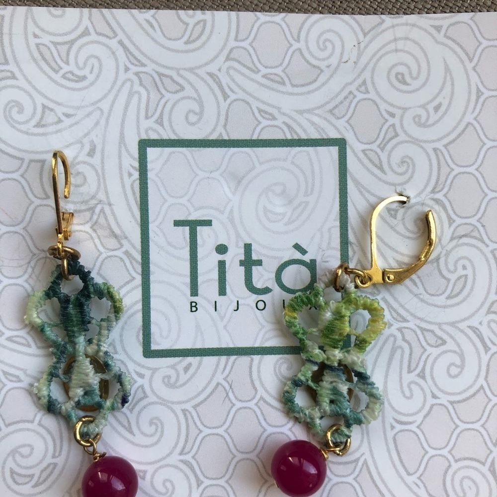 Hand-made Lace Earrings from Milan NEW - Picture 3 of 3